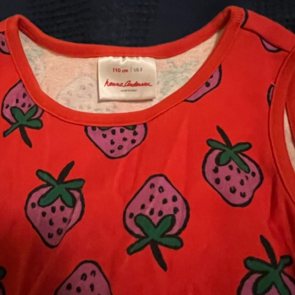 Hanna Andersson Red Sleeveless Strawberry Print Sundress - Picture 5 of 7